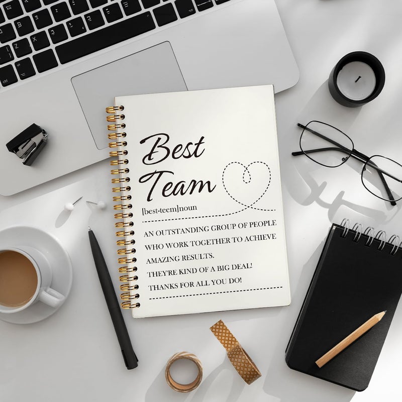 WLIANG Team Gifts Notebook Journal, Best Team Definition Office Notebooks for Work, Office Gifts for Coworkers, Team Appreciation Gifts, Office Hardcover Spiral Notebook 5.5x8.3 Inch - Image 5